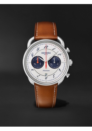 Hermès Timepieces - Arceau Automatic Chronograph 42mm Stainless Steel and Leather Watch, Ref. No. W404113WW00 - Men - Brown
