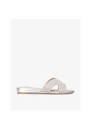 Womens Carvela Gala Crystal-Embellished Woven Sandals