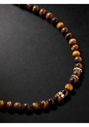 Sydney Evan - 14-Karat Gold, Tiger's Eye and Diamond Necklace - Men - Gold
