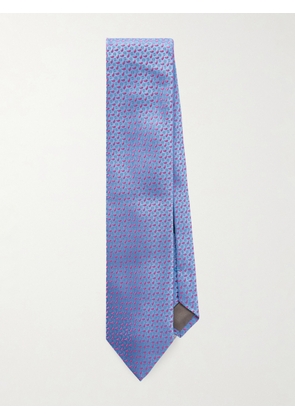 Charvet - 8.5cm Embroidered Silk-Twill Tie - Men - Blue