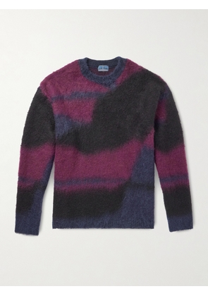 Blue Blue Japan - Dégradé Brushed Jacquard-Knit Sweater - Men - Blue - S