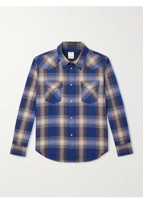 Visvim - Four Corners Checked Wool and Linen-Blend Shirt - Men - Blue - 1