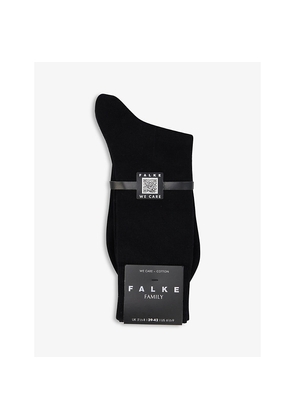 Mens Falke Family Ankle-Length Stretch-Cotton-Blend Socks