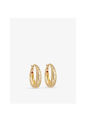 Womens Astley Clarke Celestial Tiny Star 18ct Yellow Gold Vermeil and White Sapphire Hoop Earrings