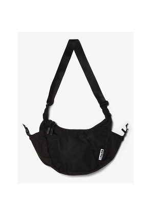 Womens Baboon To The Moon Crescent Brand-Patch Woven Cross-Body Bag