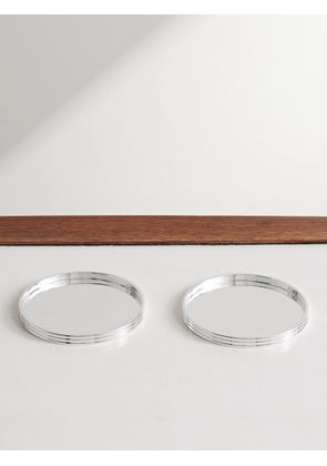 Christofle - KT Set of Two Silver-Plated Glass Coasters - Men - Silver