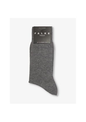 Mens Falke Tiago Ribbed Stretch Cotton-Blend Socks