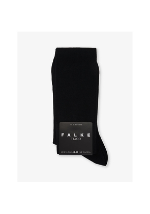 Mens Falke Tiago Ribbed Cotton-Blend Crew Socks