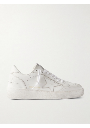 Golden Goose - Ball Star Distressed Leather Sneakers - Men - White - EU 39