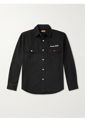 Human Made - Logo-Embroidered Printed Cotton-Twill Shirt - Men - Black - S