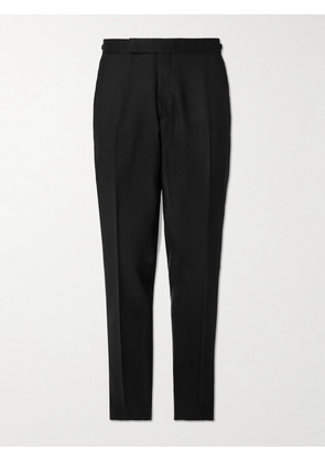 Mr P. - Slim-Fit Straight-Leg Twill-Trimmed Wool Tuxedo Trousers - Men - Black - 30