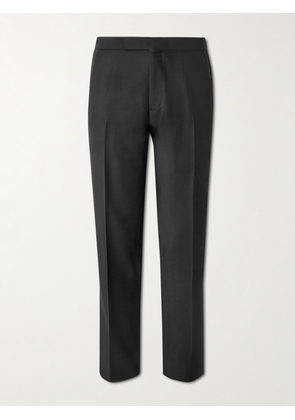 Mr P. - Mike Straight-Leg Wool, Mohair and Silk-Blend Twill Tuxedo Trousers - Men - Black - 28