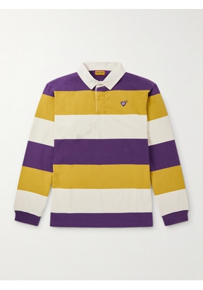 Human Made - Logo-Appliquéd Striped Cotton-Jersey Polo Shirt - Men - Purple - S