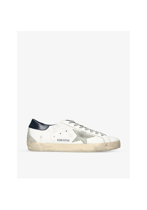 Mens Golden Goose Superstar Star-Appliqué Leather Low-Top Trainers