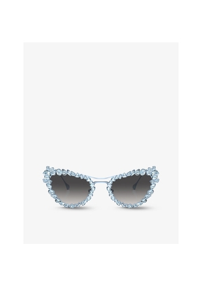 Swarovski Sk7011 Cat-Eye Gem-Embellished Metal Sunglasses