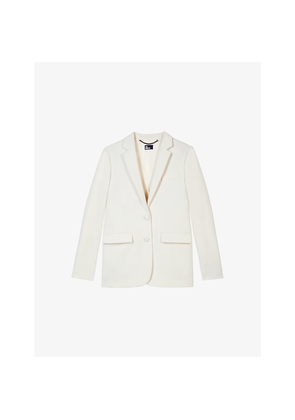 Womens The Kooples Notch-Lapel Regular-Fit Stretch-Woven Blazer