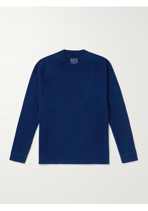 Blue Blue Japan - Indigo-Dyed Ribbed Stretch-Cotton Jersey Sweatshirt - Men - Blue - S
