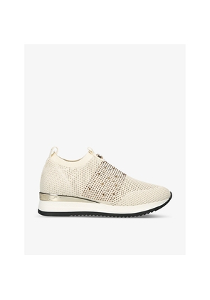 Womens Carvela Janeiro 2 Crystal-Embellished Knitted Trainers