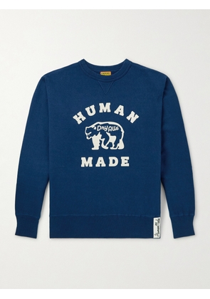 Human Made - Tsuriami Logo-Print Cotton-Jersey Sweatshirt - Men - Blue - S