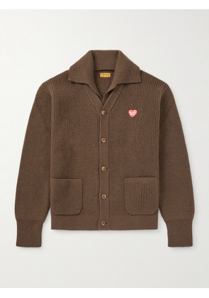 Human Made - Logo-Appliquéd Alpaca Cardigan - Men - Brown - S