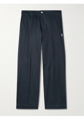 Human Made - Wide-Leg Pleated Cotton-Twill Trousers - Men - Blue - S