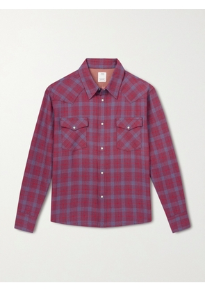 Visvim - Four Corners Checked Wool and Linen-Blend Shirt - Men - Red - 1