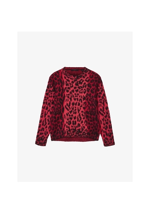 Womens Allsaints Lex Leopard-Print Relaxed-Fit Knitted Jumper