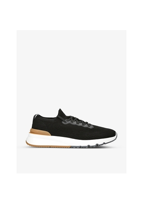 Mens Brunello Cucinelli Logo-Detail Low-Top Cotton-Knit Trainers