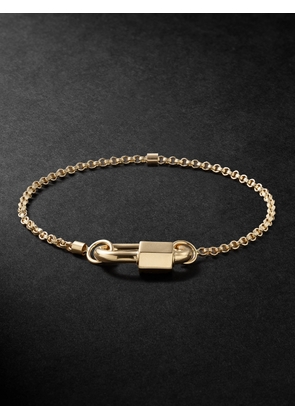 Marla Aaron - Rolo Chubby Medium Lock 14-Karat Gold Chain Bracelet - Men - Gold - 7