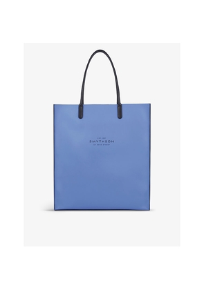 Womens Smythson Kingly Logo-Embossed Leather Tote Bag