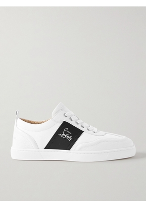 Christian Louboutin - Retero Full-Grain Leather-Trimmed Canvas Sneakers - Men - White - EU 40