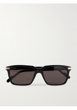 Cartier Eyewear - Rectangular-Frame Acetate Sunglasses - Men - Black