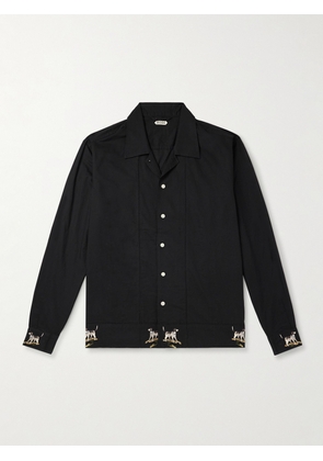 BODE - Pointer Camp-Collar Embroidered Cotton Shirt - Men - Black - S