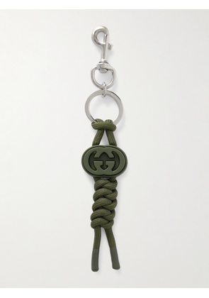 Gucci - Silver-Tone, Rope and Leather Key Fob - Men - Green