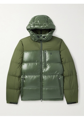 Polo Ralph Lauren - The Gorham Twill-Trimmed Quilted Glossed Recycled-Shell Hooded Down Jacket - Men - Green - S