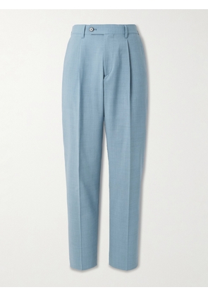 Paul Smith - Tapered Pleated Stretch-Wool Suit Trousers - Men - Blue - UK/US 30