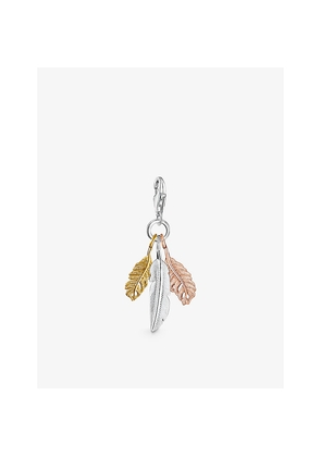 Womens Thomas Sabo Charm Club Feathers 18ct Yellow Gold-Plated Sterling Silver, 18ct Rose Gold-Plated Sterling Silver and Sterling-Silver Charm