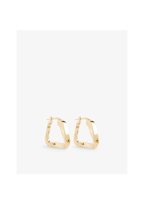 Womens Bottega Veneta Wave Triangle 18ct Yellow-Gold Plated Silver Hoop Earrings