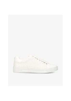 Womens Carvela Daze Weave Logo-Plaque Faux-Leather Low-Top Trainers
