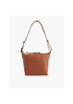 Mens Loewe Cubi Small Branded-Strap Leather Shoulder Bag