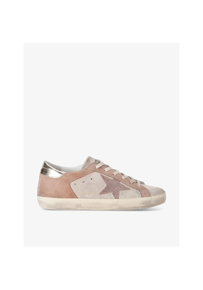 Womens Golden Goose Women's Superstar 25728 Star-Applique Low-Top Suede Trainers