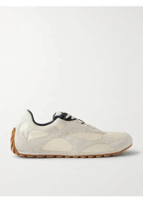 Bottega Veneta - Orbit Leather and Shell-Trimmed Suede Sneakers - Men - Neutrals - EU 42