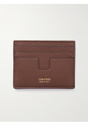 TOM FORD - Full-Grain Leather Cardholder - Men - Brown