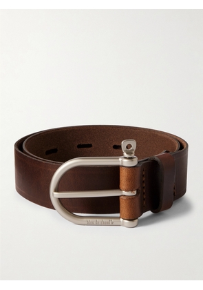 Bleu de Chauffe - 3.5cm Manille Leather Belt - Men - Brown - S