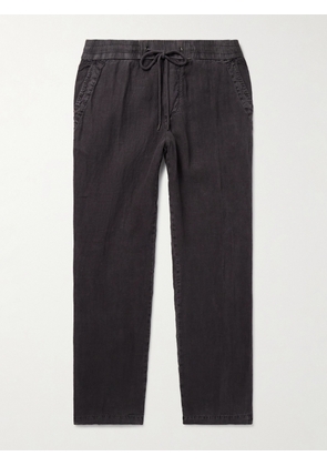 James Perse - Straight-Leg Garment-Dyed Linen Drawstring Trousers - Men - Gray - 1