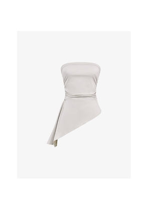 Womens Mistress Rocks Strapless Asymmetric-Hem Stretch-Cotton Top