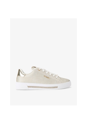 Womens Carvela Diamond Branded Faux-Leather Trainers