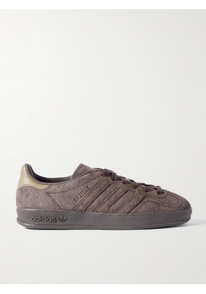 adidas Originals - Gazelle Indoor Suede-Trimmed Leather Sneakers - Men - Brown - UK 5
