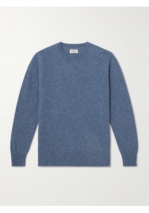 Hartford - Brushed Shetland Wool Sweater - Men - Blue - S