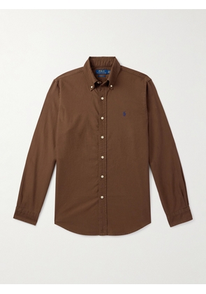 Polo Ralph Lauren - Button-Down Collar Logo-Embroidered Cotton Oxford Shirt - Men - Brown - XS